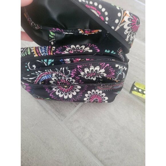 Vera Bradley Cosmetic Toiletry Set Black Paisley - Picture 9 of 9